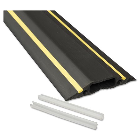 D-Line Medium-Duty Floor Cable Cover, 3.25 x 0.5 x 6 ft, Black with Yellow Stripe US/FC83H